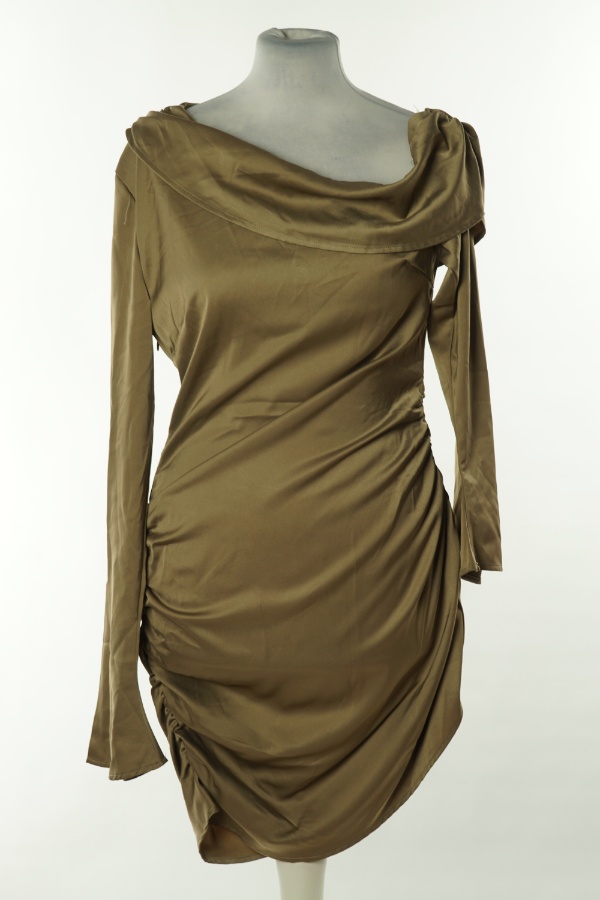 Sukienka brązowa satynowa - PRETTYLITTLETHING zdjęcie 1