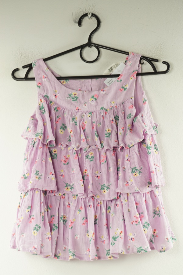 Bluzka fioletowa w kwiatki - H&M zdjęcie 1