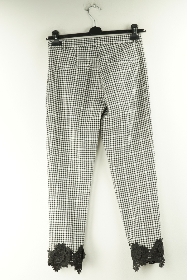 Spodnie materiałowe biało-czarne w kratkę - RIVER ISLAND zdjęcie 2