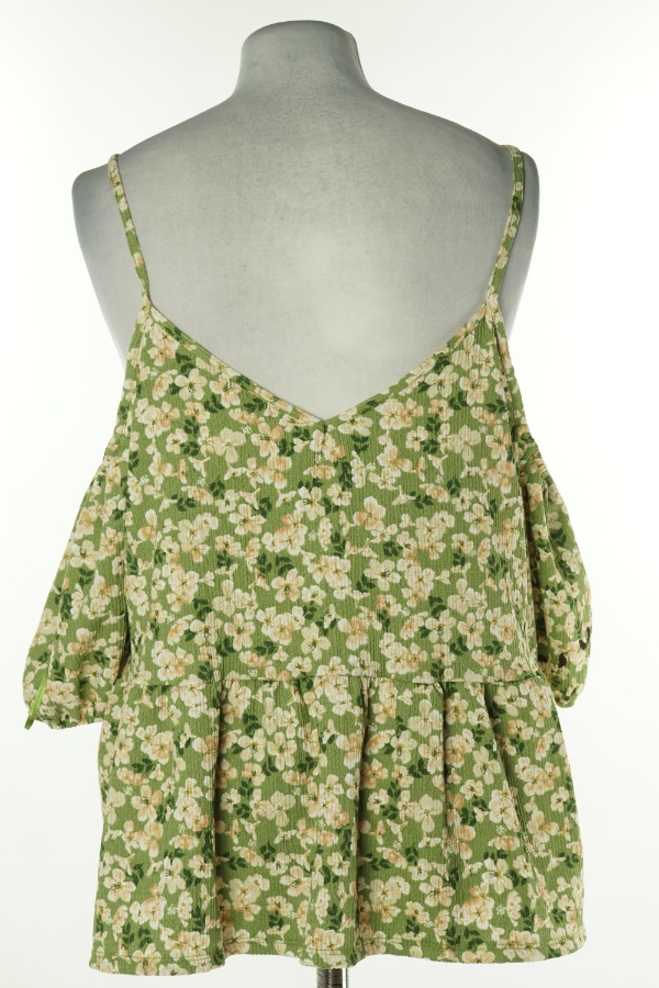 Bluzka zielona w beżowe kwiaty - GEORGE zdjęcie 2