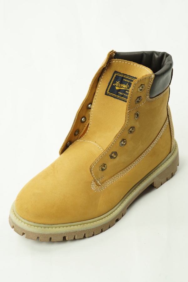 Buty beżowe skórzane za kostkę - ICONIC SPORT zdjęcie 3