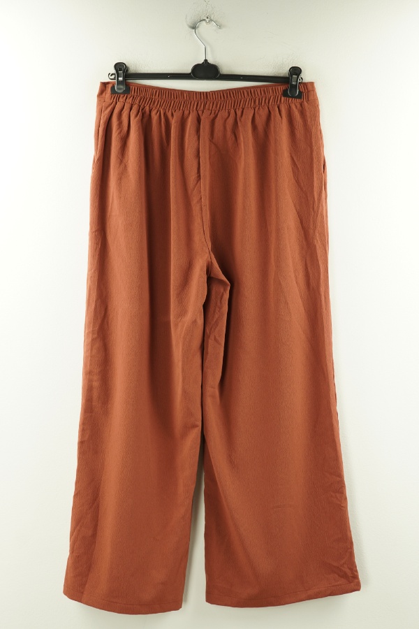 Spodnie materiałowe ceglaste na gumkę - BRAK METKI Z NAZWĄ PRODUCENTA zdjęcie 2
