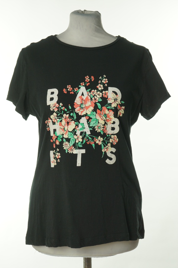 Koszulka czarna w kwiaty - PRIMARK zdjęcie 1