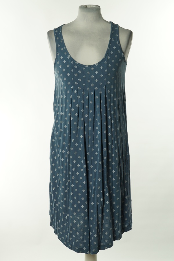 Sukienka niebieska nadruk - BEACHTIME zdjęcie 1