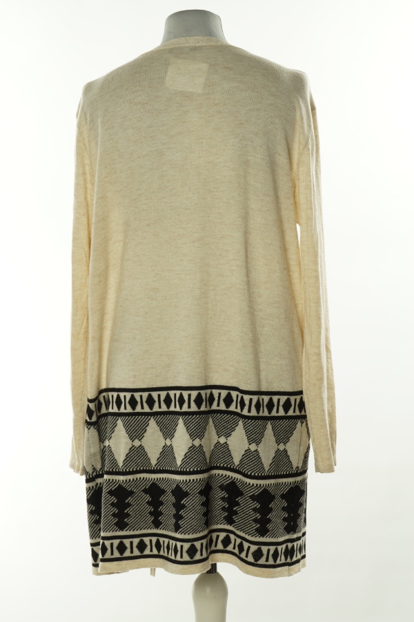 Narzutka sweterkowa kremowo-czarna(75%AWEŁNA)(10%KASZMIR) - L&T zdjęcie 2