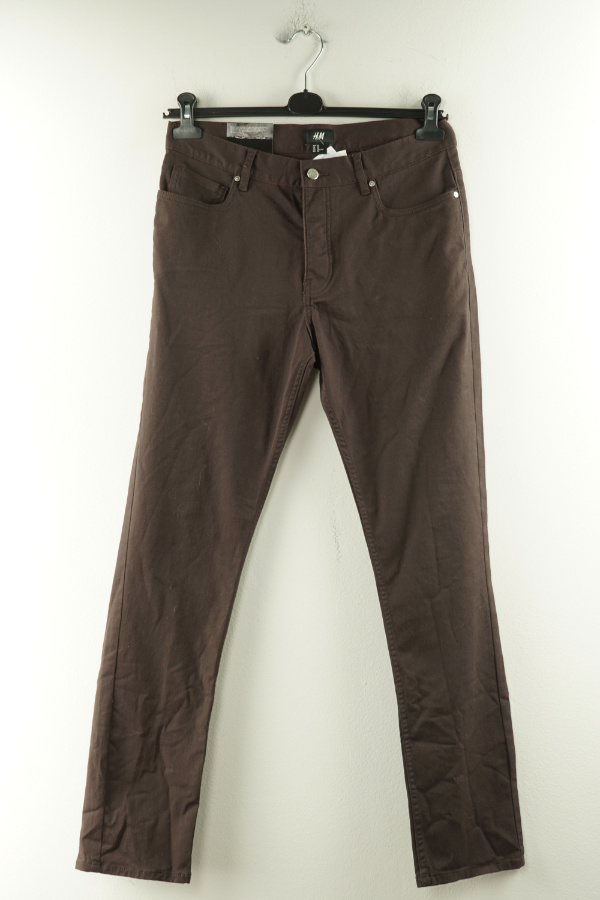 Spodnie ciemnobrązowe jeansowe H&M - H&M zdjęcie 1