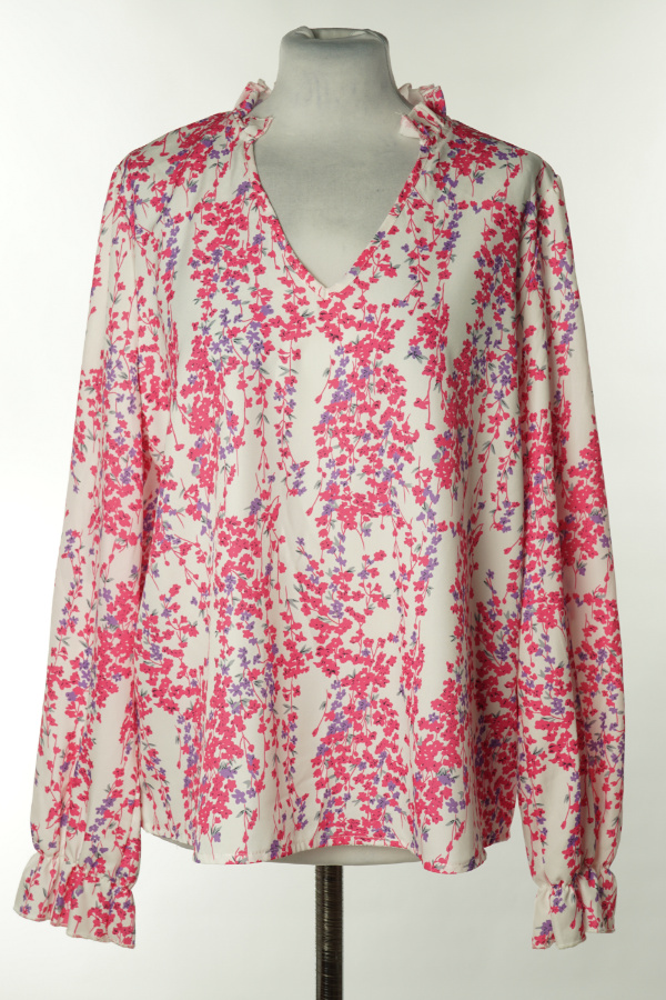 Bluzka biała w kwiatki - SHEIN zdjęcie 1