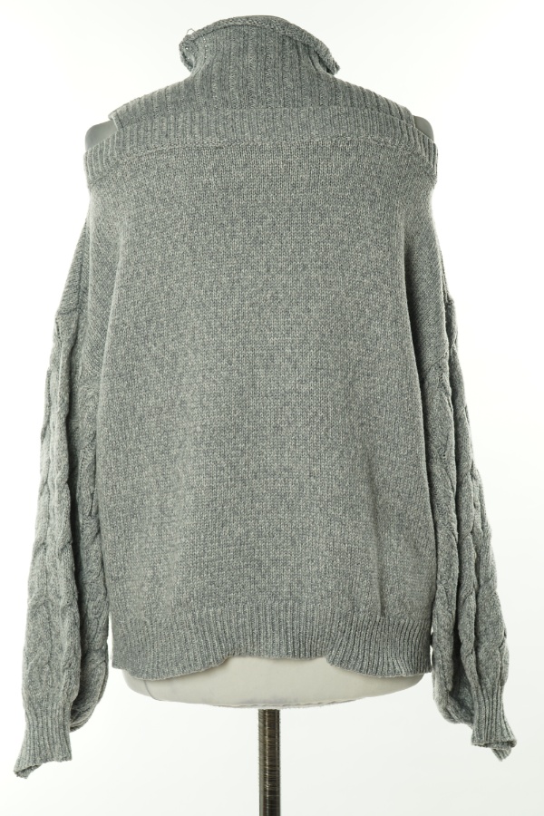 Sweter szary z odkrytymi ramionami - NORACORA zdjęcie 2