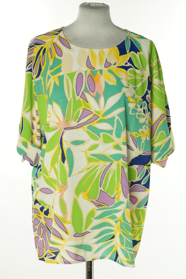 Bluzka zielona wzorzysta a'la satyna - MARC ANGELO zdjęcie 1