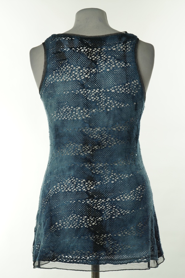 Koszulka granatowa ażurowa - BRAK METKI Z NAZWĄ PRODUCENTA zdjęcie 2