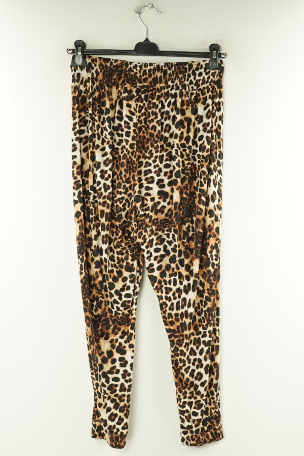 Spodnie beżowo-brązowe w cętki - H&M zdjęcie 2