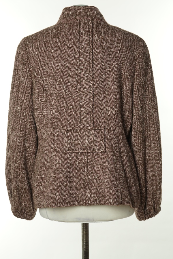 Kurtka brązowo-różowa w jodełkę - GLORIA ESTELLES zdjęcie 2