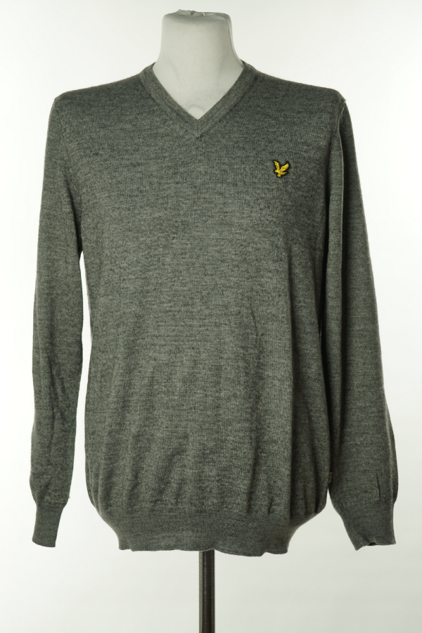 Sweter szary z wełną (50%) - LYLE&SCOTT zdjęcie 1