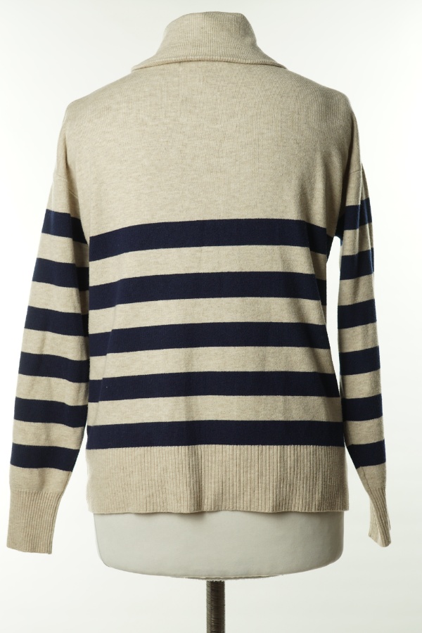 Sweter beżowo - granatowe paski - DUNNES STORES zdjęcie 2