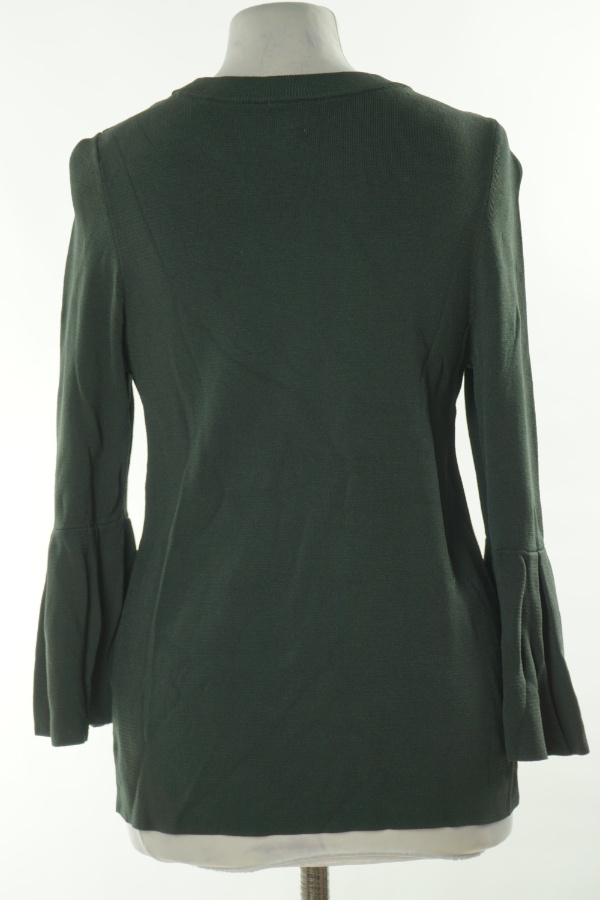 Sweter ciemnozielony z rozszerzanymi rękawami - H&M zdjęcie 2