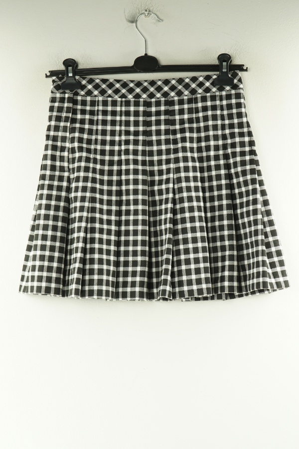 Spódnica biało-czarna w kratkę plisowana - H&M zdjęcie 2