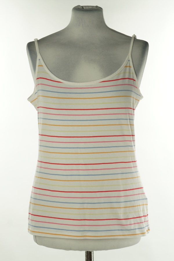 Koszulka biała w kolorowe paski - M&amp;S zdjęcie 1