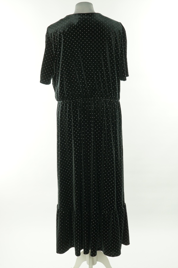 Sukienka czarna welurowa w drobne dżety - M&S zdjęcie 2