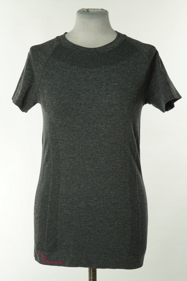 Koszulka grafitowa sportowa - QUICKDRY zdjęcie 1