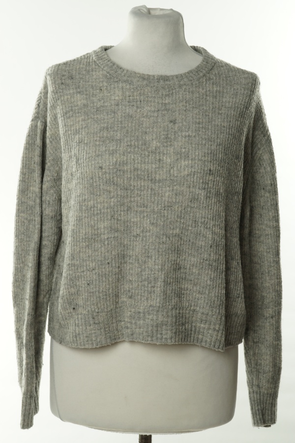 Sweter szary prążkowany  - H&M zdjęcie 1