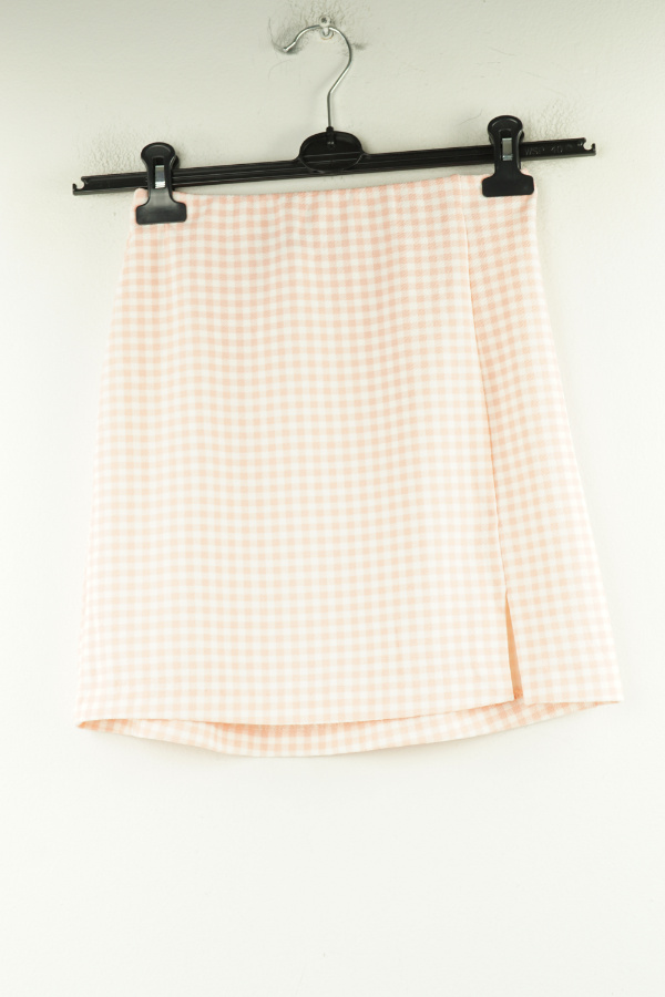 Spódnica biało-różowa w kratkę - H&M zdjęcie 1