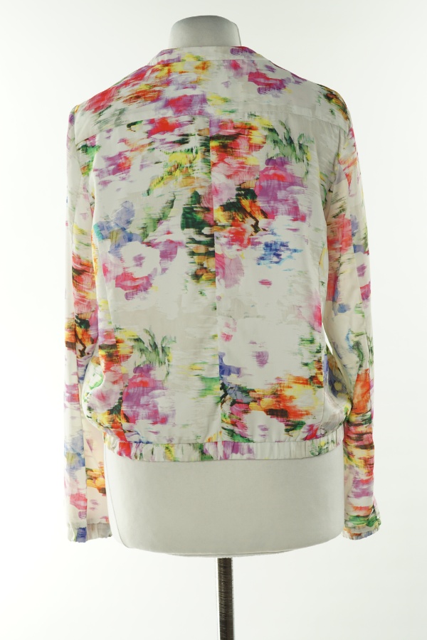 Bluza cienka biała w kolorowe wzory, H&M - H&M zdjęcie 2