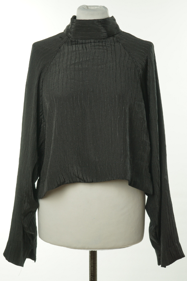 Bluzka czarna z czarnym wzorem H&M - H&M zdjęcie 1