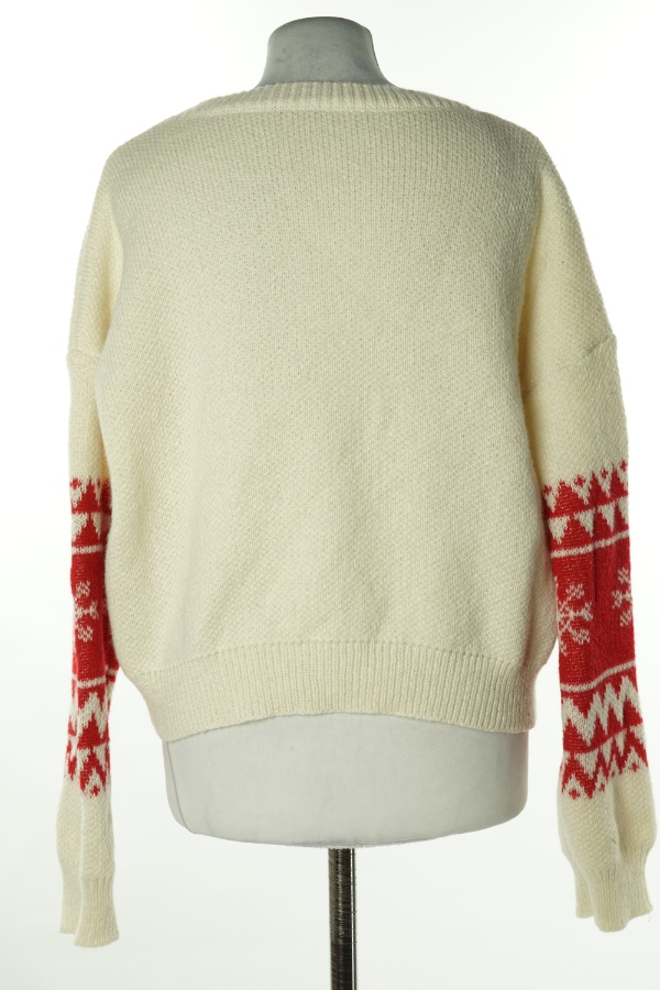 Sweter kremowo-czerwony świąteczny - SHEIN zdjęcie 2