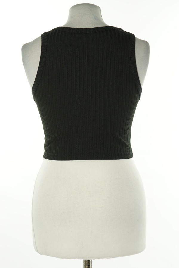 Top czarny prążkowany - BRAK METKI Z NAZWĄ PRODUCENTA zdjęcie 2