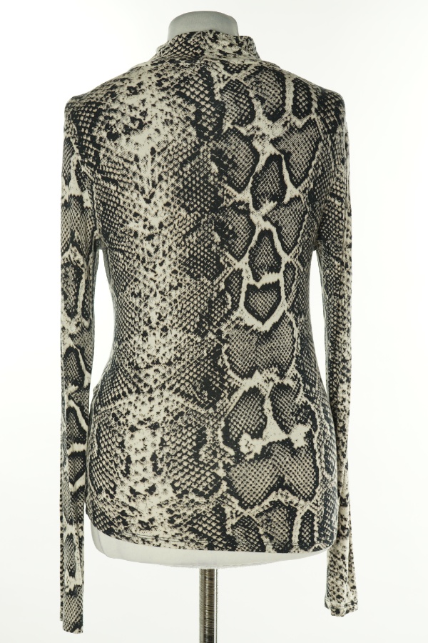 Bluzka beżowo-czarna print wężowy - GINATRICOT zdjęcie 2