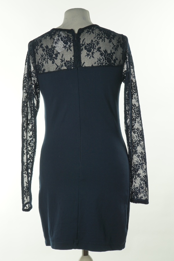 Sukienka granatowa z koronkową wstawką - BRAK METKI Z NAZWĄ PRODUCENTA zdjęcie 2