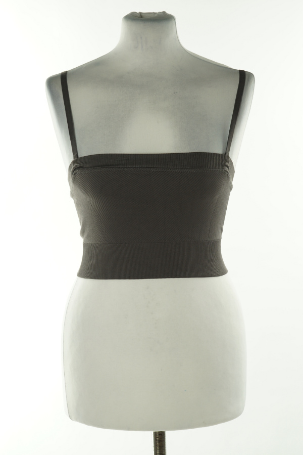 Top szary prążkowany, H&M - H&M zdjęcie 1