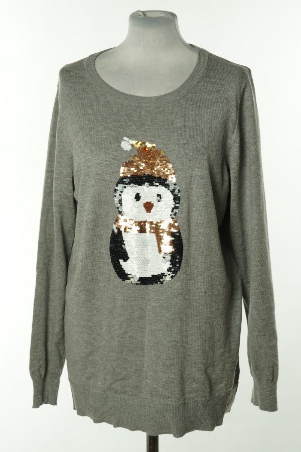 Sweter szary pingwin cekinowy - DOROTHY PERKINS zdjęcie 1