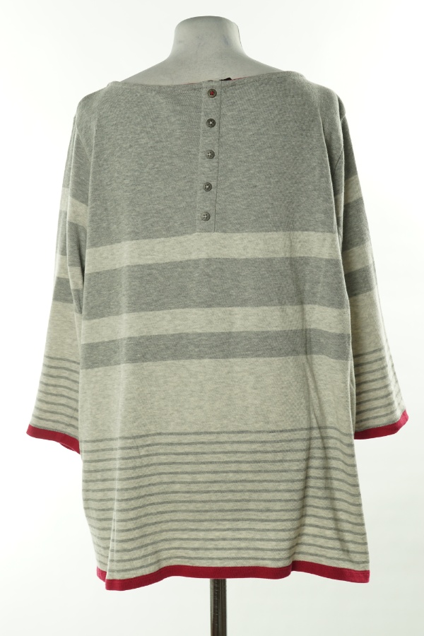 Sweter cienki szary w paski - BONITA zdjęcie 2