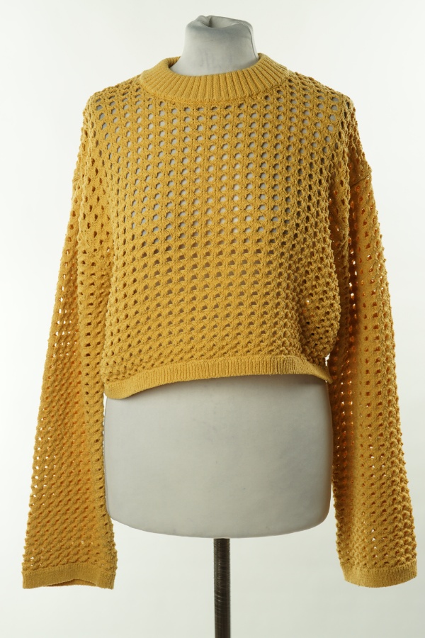 Sweter żółty ażurowy - H&M zdjęcie 1