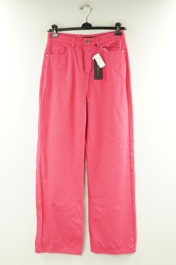Spodnie różowe jeansowe z prostą nogawką - I SAW IT FIRST zdjęcie 1