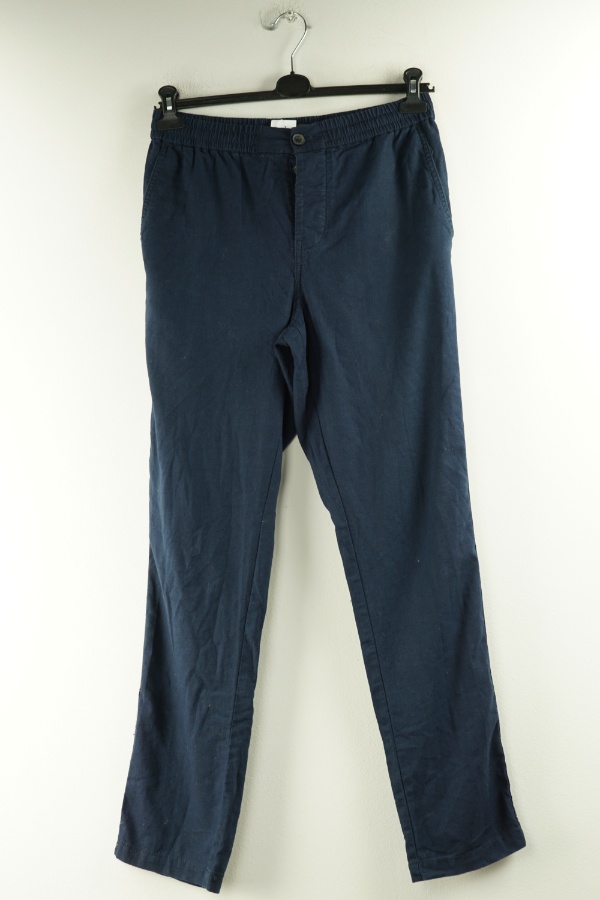 Spodnie granatowe materiałowe(55%lnu) - DENIM CO zdjęcie 1