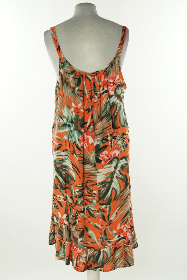 Sukienka pomarańczowa w liście i kwiaty - BONMARCHE zdjęcie 2