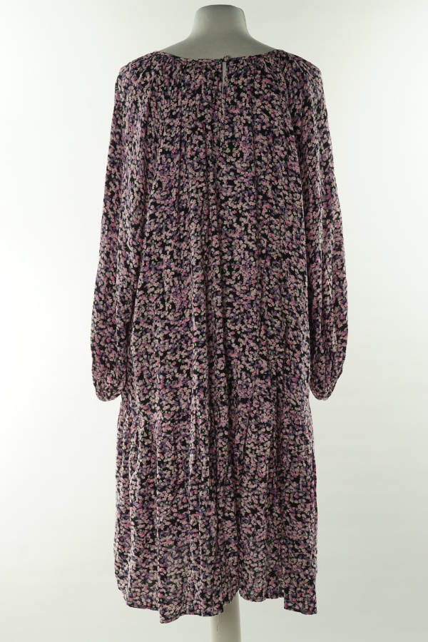 Sukienka czarna w różowe i fioletowe kwiaty, 100% wiskoza H&M - H&M zdjęcie 2