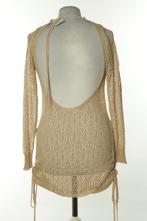 Bluzka beżowa ażurowa - SHEIN zdjęcie 2