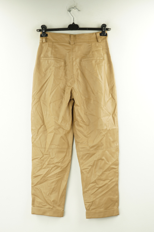 Spodnie beżowe ekoskóra - ZARA zdjęcie 2