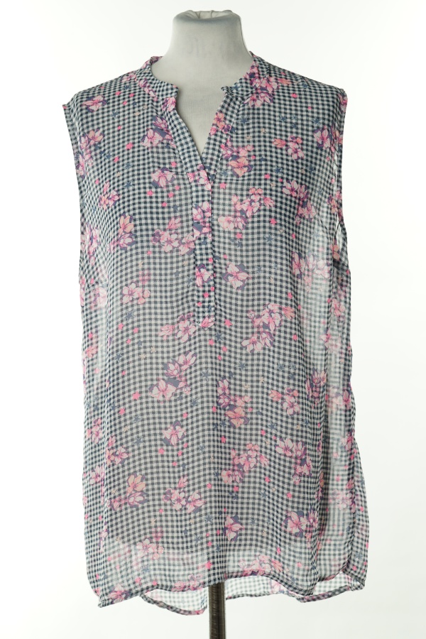 Bluzka granatowo-różowa w kratkę - COLOURS zdjęcie 1