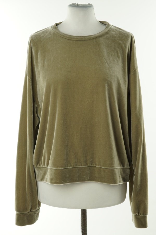 Bluza welurowa szaro-zielona, ZARA - ZARA zdjęcie 1