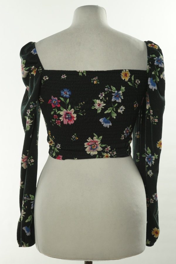 Top czarny w kwiatki - H&M zdjęcie 2