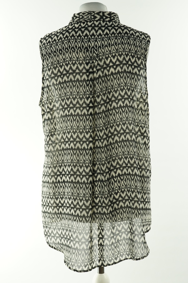Koszula czarno-beżowa wzorzysta, H&M - H&M zdjęcie 2