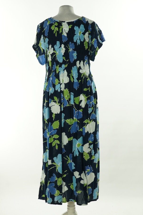 Sukienka granatowa w niebiesko-białe kwiaty - PACO BOUTIQUE zdjęcie 2