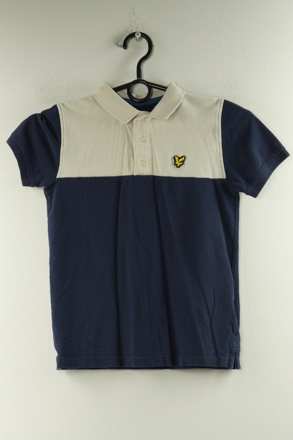 Koszulka polo beżowo-granatowa  - LYLE&SCOTT zdjęcie 1