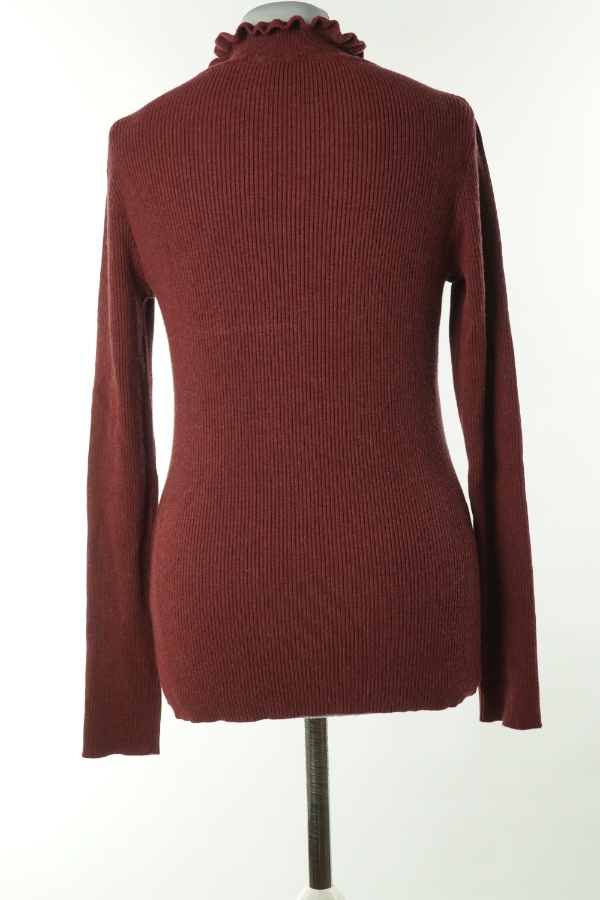 Sweter bordowy prążkowany - SOYACONCEPT zdjęcie 2