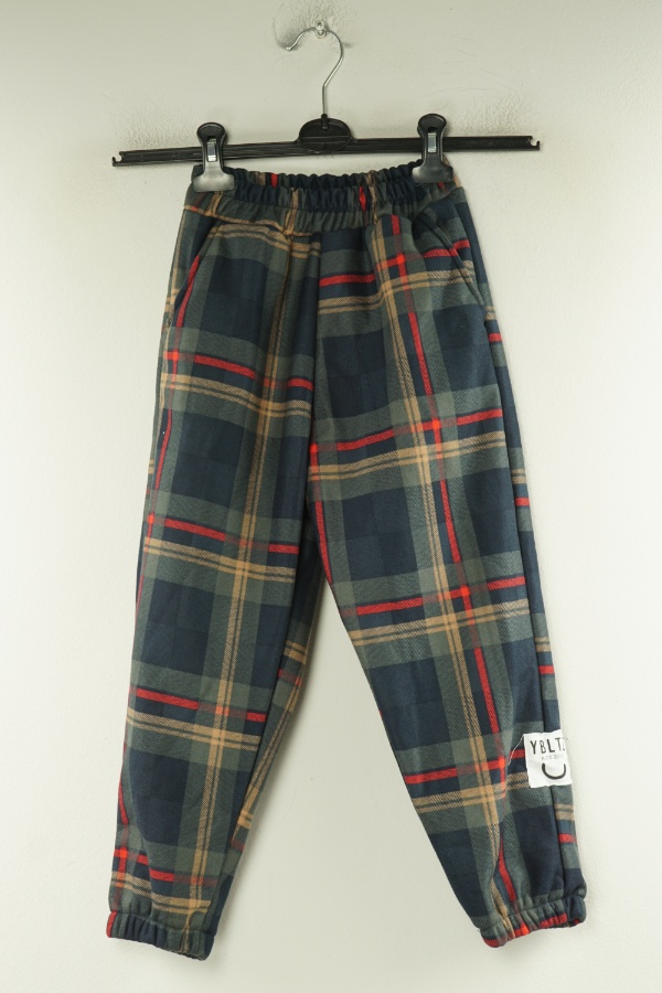 Spodnie kolorowe kraciaste dresowe - BRAK METKI Z NAZWĄ PRODUCENTA zdjęcie 1