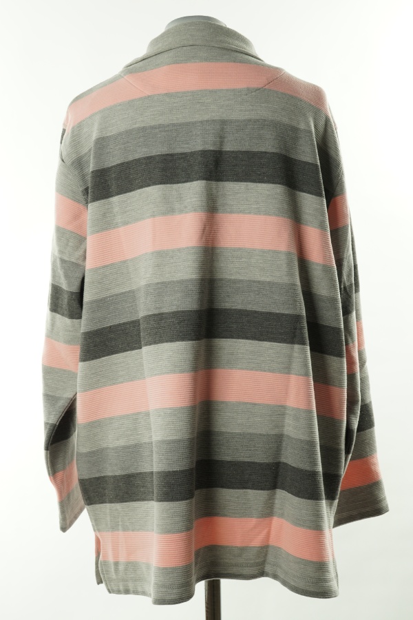 Bluza szaro-różowa w paski - FAIRLADY zdjęcie 2